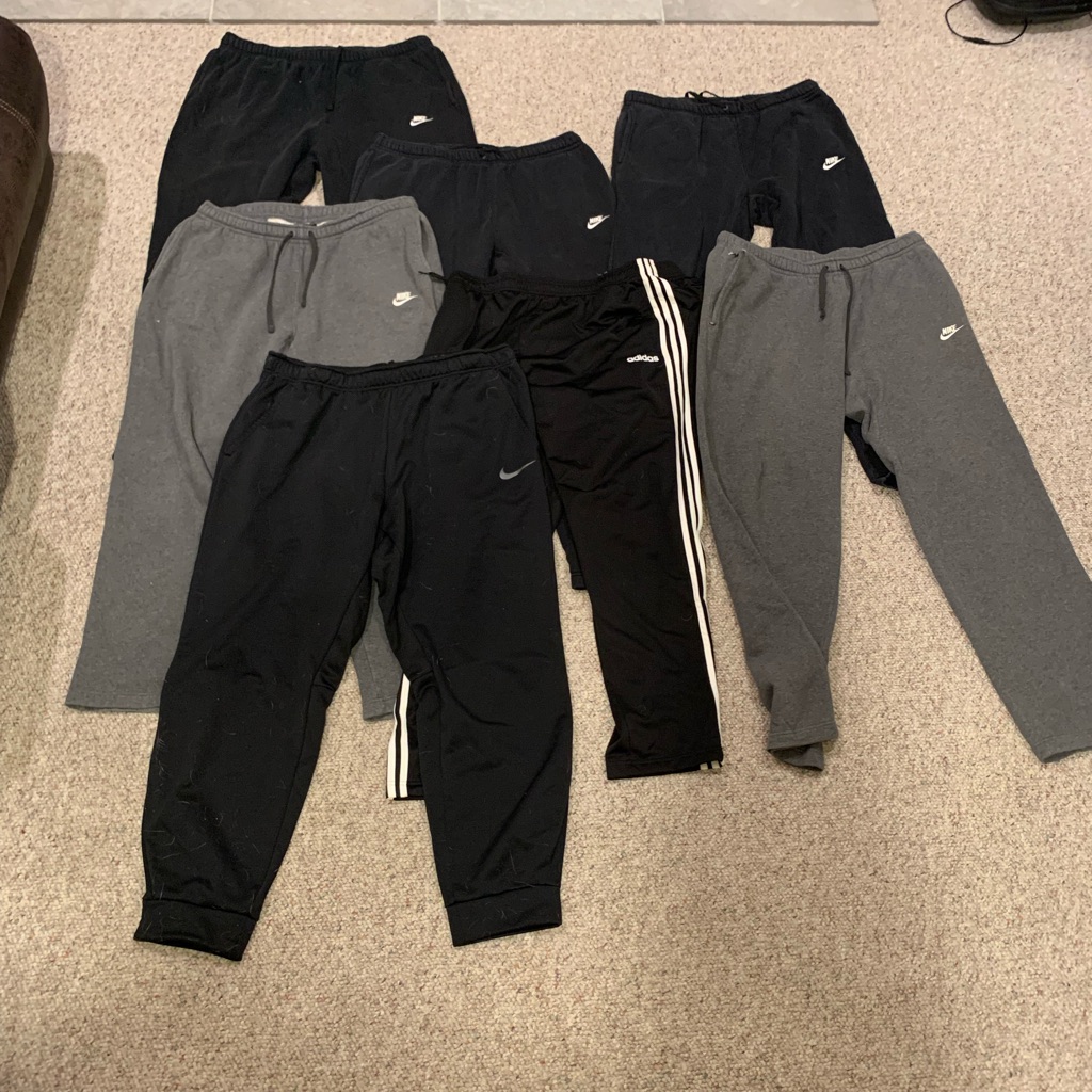 Mens Black And Gray Jogger Pants